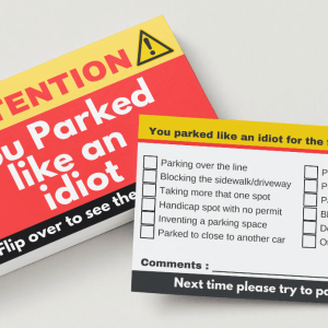 Funny Idiot Parking Cards (25 Pack)